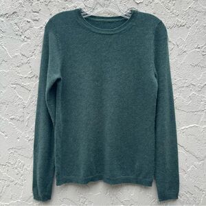 Cashmere Sweater Womens Size XS Green Crew Neck Soft Casual‎